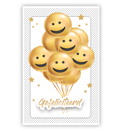 Gouden ballonnen met gezichtjes Gouden ballonnen met gezichtjes