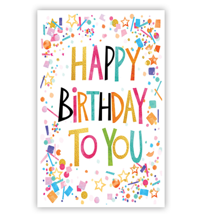 Happy birthday, stippen, sterren en streepjes Happy birthday, stippen, sterren en streepjes
