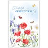 Klaprozen en lila en witte bloemen Klaprozen en lila en witte bloemen