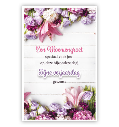 Lila en roze bloemen boven en onder Lila en roze bloemen boven en onder