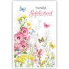 Roze en gele bloemen en vlinders Roze en gele bloemen en vlinders