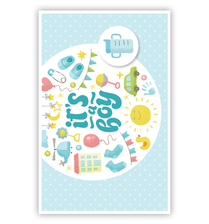 Cirkel met baby items op blauw Cirkel met baby items op blauw