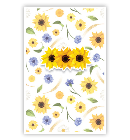 Zonnebloemen en paarse bloemen Zonnebloemen en paarse bloemen