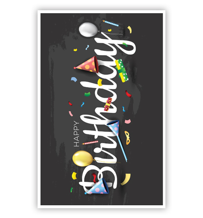 Birthday op zwarte achtergrond
