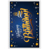 Birthday met taart op blauwe achtergrond Birthday met taart op blauwe achtergrond