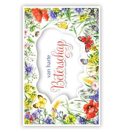 Bloemen en vlinders rondom letters Bloemen en vlinders rondom letters