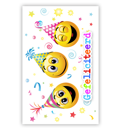 Cadeau-envelop. 3 vrolijke smileys