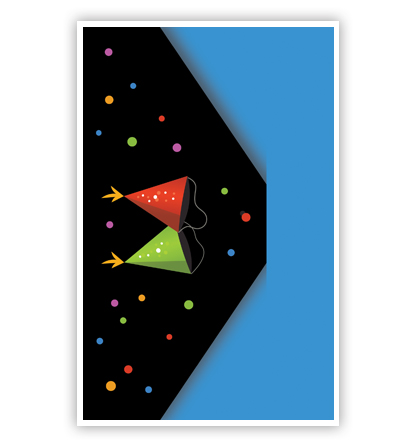 Cadeau-envelop. Happy Birthday aan lijntjes Cadeau-envelop. Happy Birthday aan lijntjes