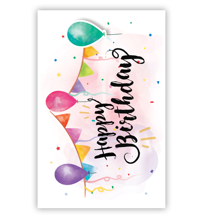 Happy birthday met ballonnen en slingers Happy birthday met ballonnen en slingers