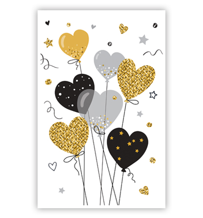 Gouden, zilveren en zwarte ballonnen Gouden, zilveren en zwarte ballonnen