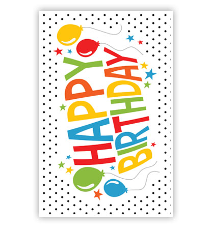 Happy Birthday en zwarte stippen Happy Birthday en zwarte stippen