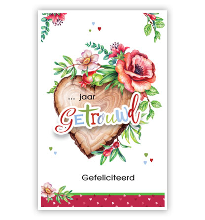 Houtenhart met bloemen Houtenhart met bloemen