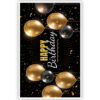 Cadeau-envelop. Gouden en zwarte ballonnen op zwart Cadeau-envelop. Gouden en zwarte ballonnen op zwart