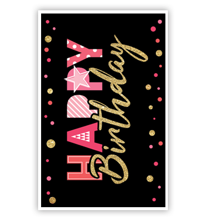 Happy birthday in roze en goud Happy birthday in roze en goud