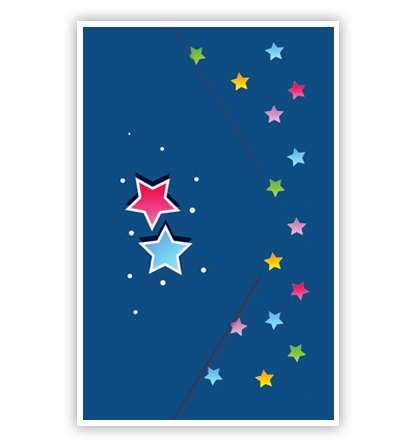 Cadeau-envelop. Happy birthday met sterren Cadeau-envelop. Happy birthday met sterren