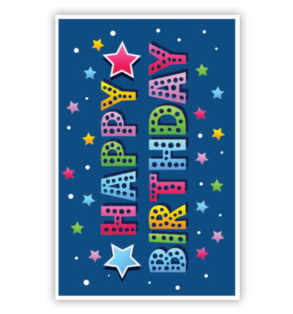 Cadeau-envelop. Happy birthday met sterren Cadeau-envelop. Happy birthday met sterren