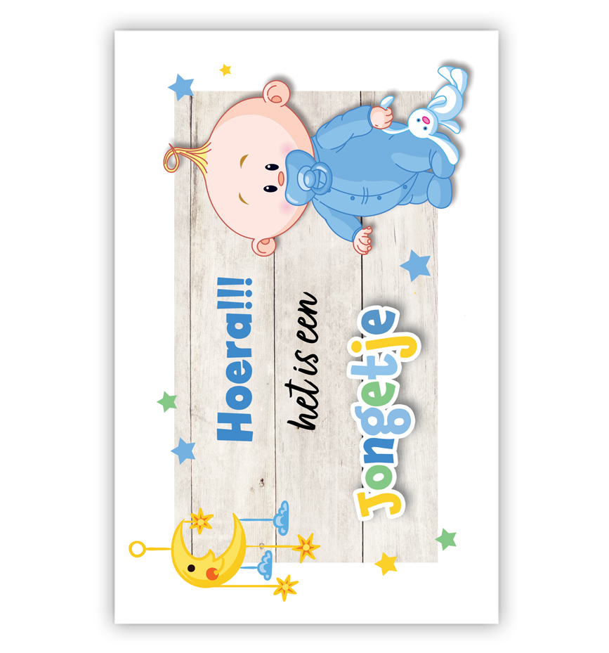 Baby in blauwe hansop