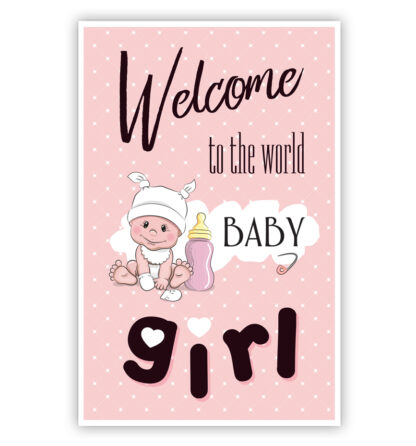 Baby met roze fles Baby met roze fles
