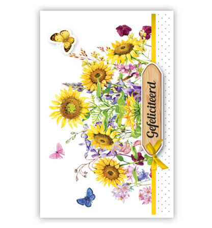 Getekende zonnebloemen en vlinders Getekende zonnebloemen en vlinders