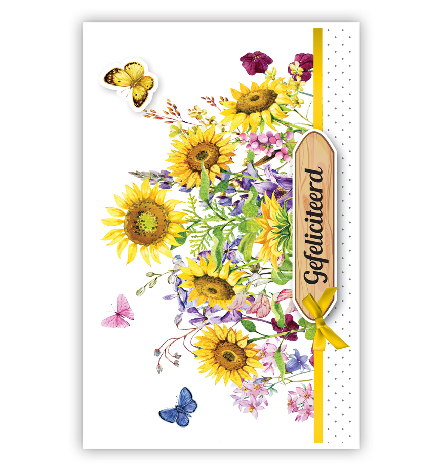 Getekende zonnebloemen en vlinders Getekende zonnebloemen en vlinders