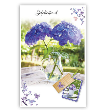 Boeket bloemen met label