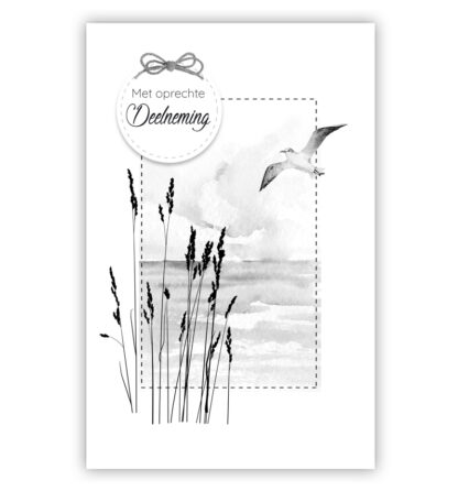 Kader met aquarel met meeuw en riet Kader met aquarel met meeuw en riet