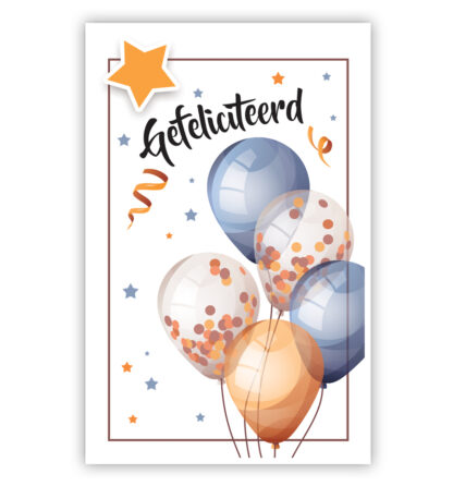 5 Ballonnen in blauw, goud en transparant