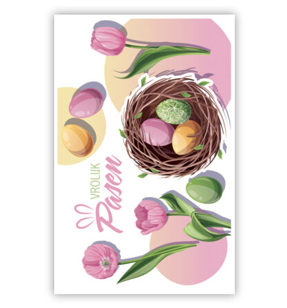 Tulpen en een nest met eieren Tulpen en een nest met eieren