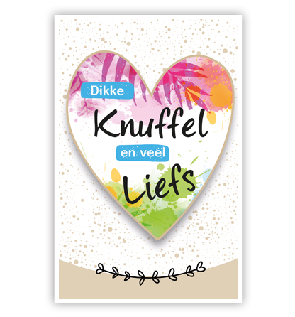 Budgetkaart: Dikke knuffel in hart Budgetkaart: Dikke knuffel in hart