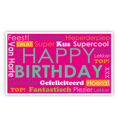 Cadeau-envelop: Tekst op roze achtergrond Cadeau-envelop: Tekst op roze achtergrond