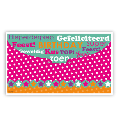 Cadeau-envelop: Tekst op roze achtergrond Cadeau-envelop: Tekst op roze achtergrond