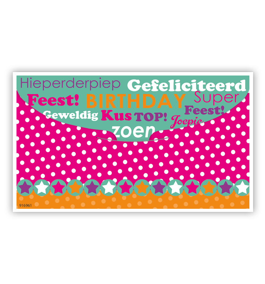 Cadeau-envelop: Tekst op roze achtergrond Cadeau-envelop: Tekst op roze achtergrond