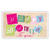 Cadeau-envelop: Happy birthday in figuren Cadeau-envelop: Happy birthday in figuren
