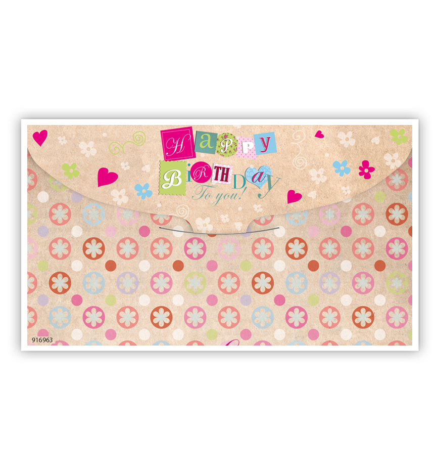 Cadeau-envelop: Happy birthday in figuren Cadeau-envelop: Happy birthday in figuren