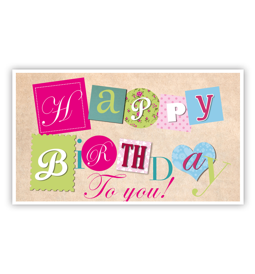 Cadeau-envelop: Happy birthday in figuren Cadeau-envelop: Happy birthday in figuren
