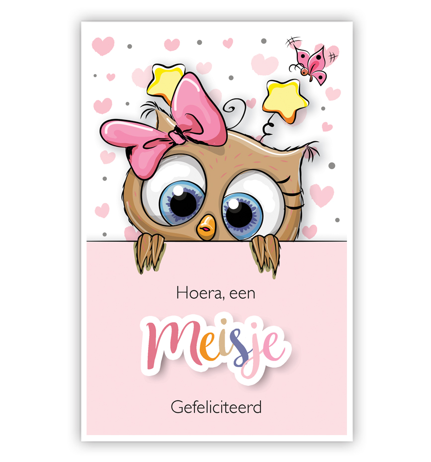 Uil met sterretjes achter roze muur Uil met sterretjes achter roze muur