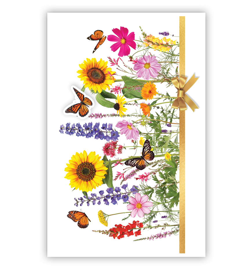 Veldbloemen en zonnebloemen